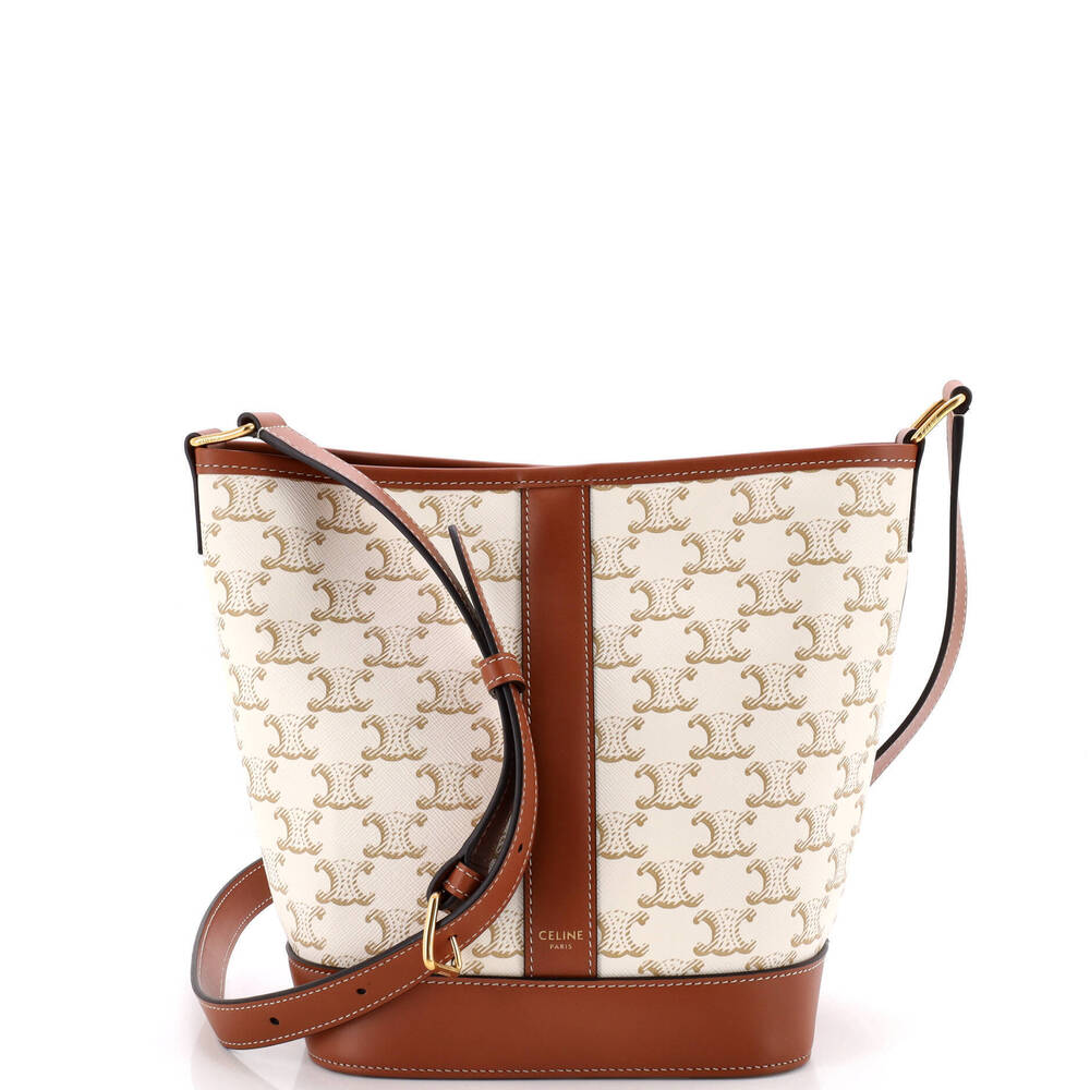 Celine Small Bucket Bag Triomphe Coated Canvas
